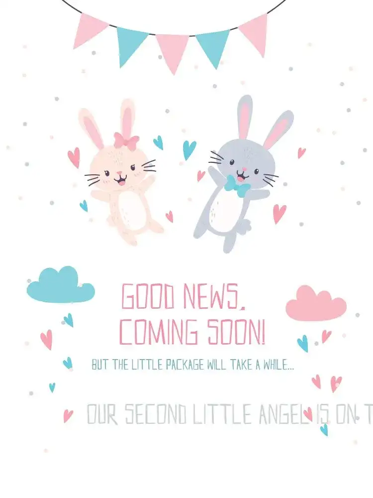 Pregnancy Announcement Card Bunny Meeting
