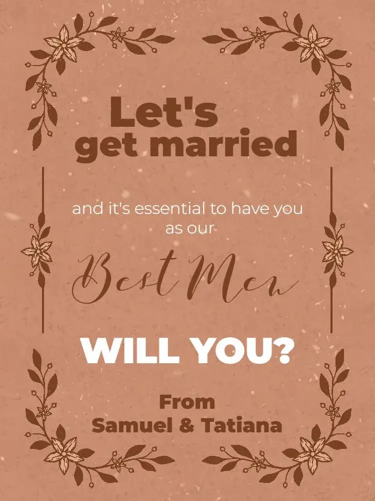 Invitation Delicate Brown Wedding For Bridesmaids – Wedding theme delicate, floral, brown, elegant, natural, romantic