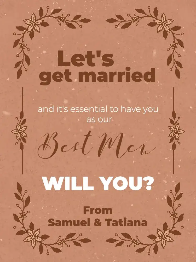 Invite Delicate Brown Wedding For Bridesmaids editable and customizable