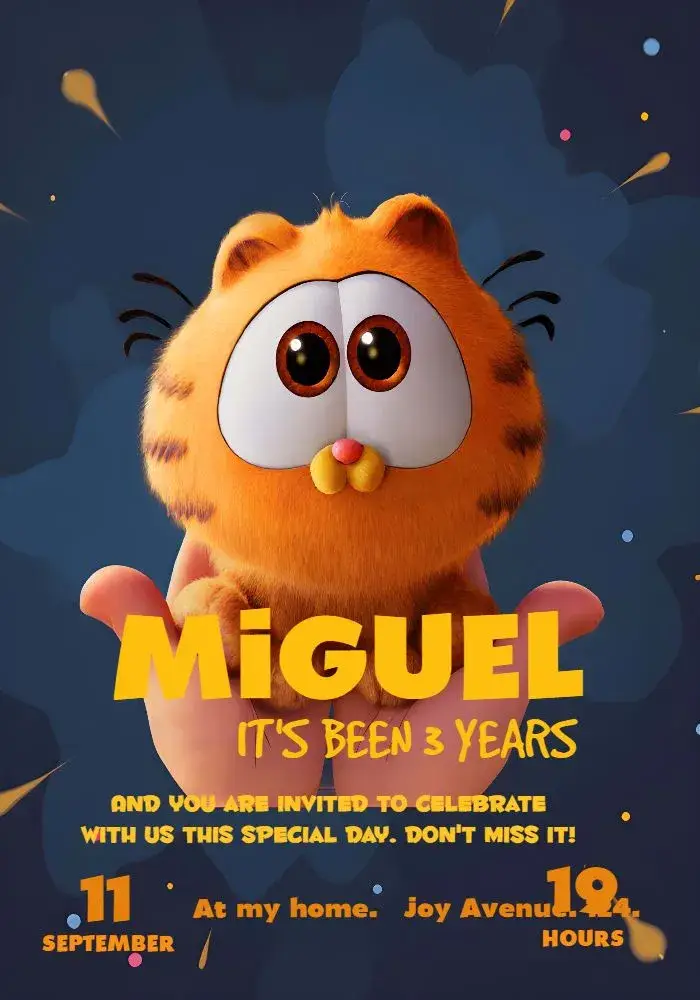 Garfield Cartoon invitation