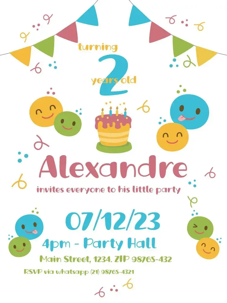 2 Years Fun Clear invitation