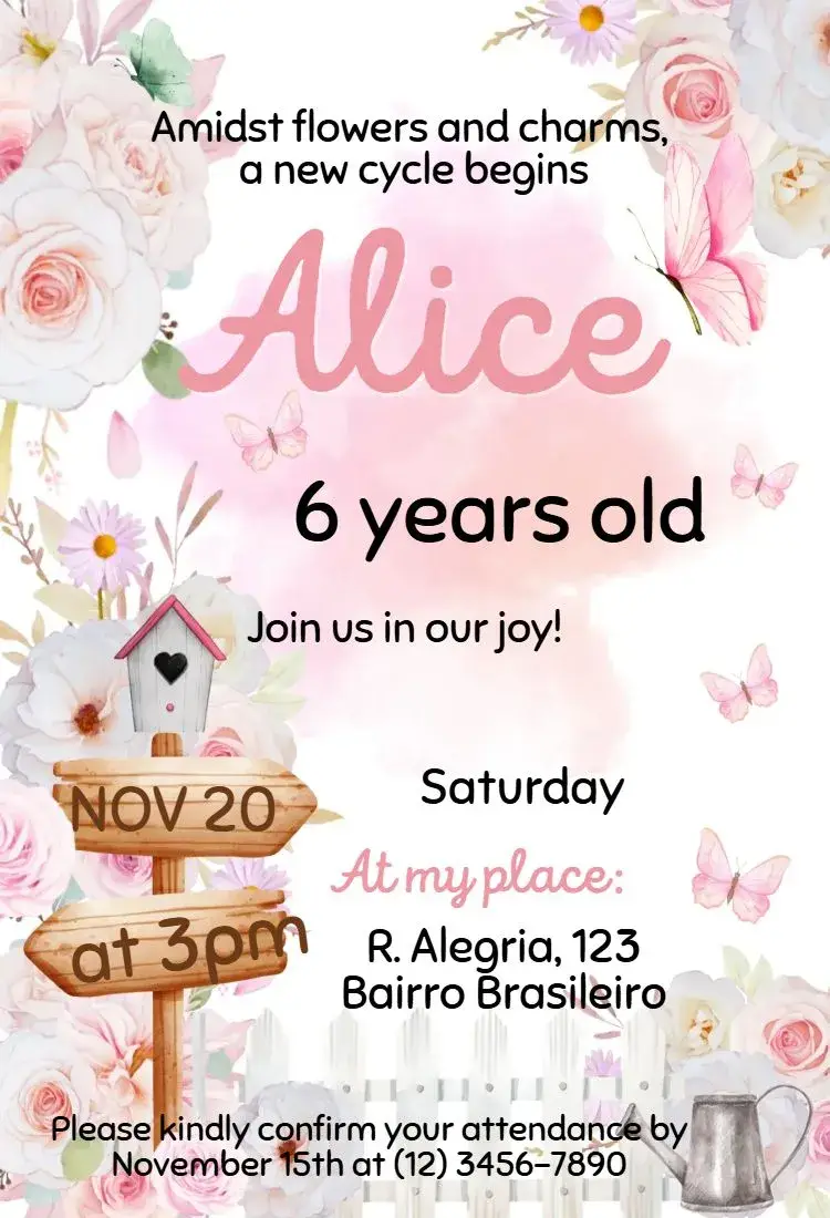 Enchanted Garden invitation