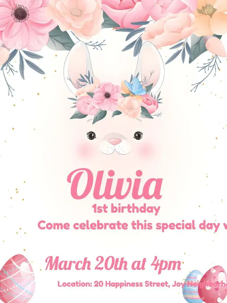 Invitation Páscoa Cinza – Commemorative Dates theme minimalist, modern, childish, pastel, elegant, fun