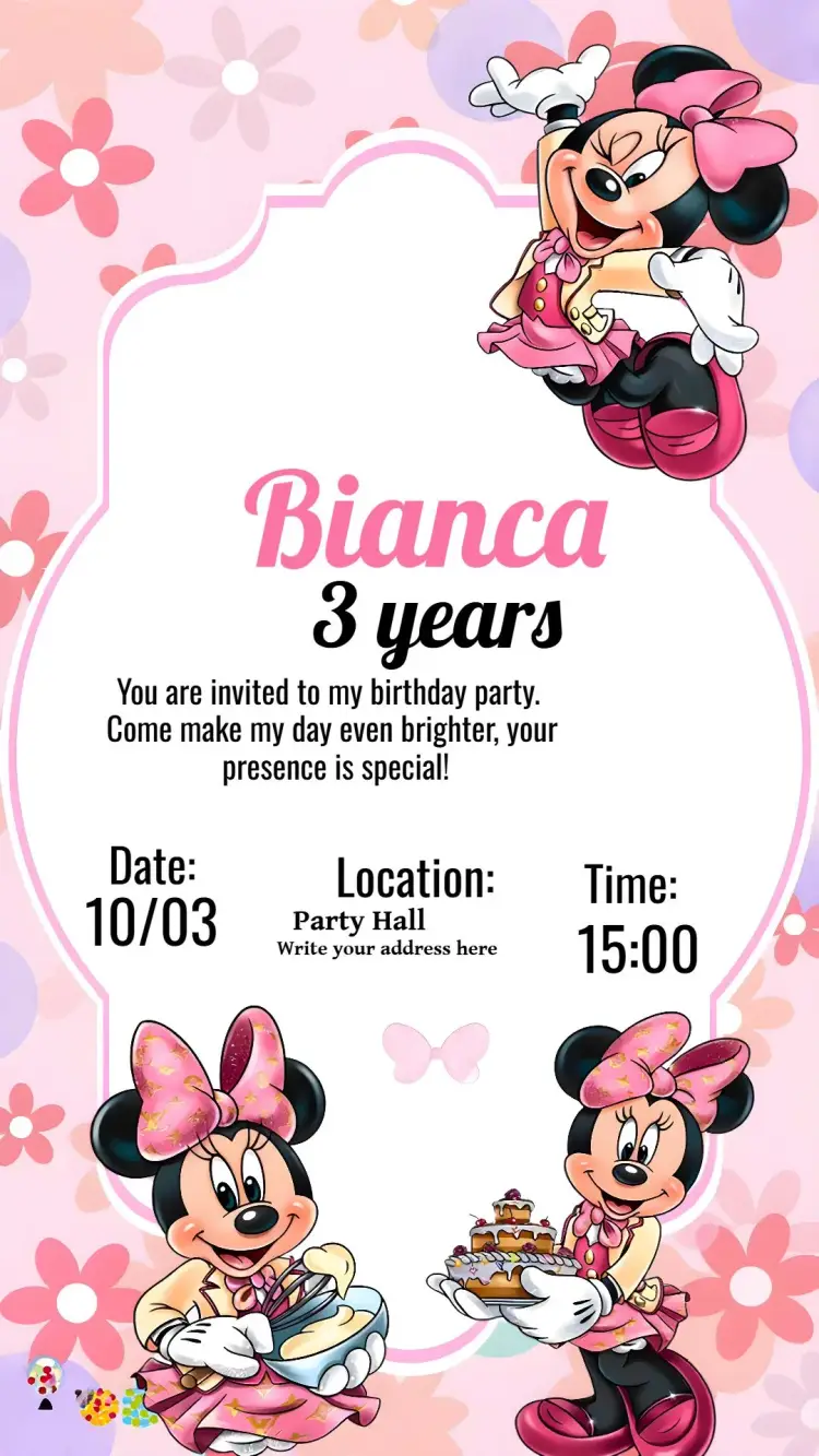 Minnie Mouse invitation