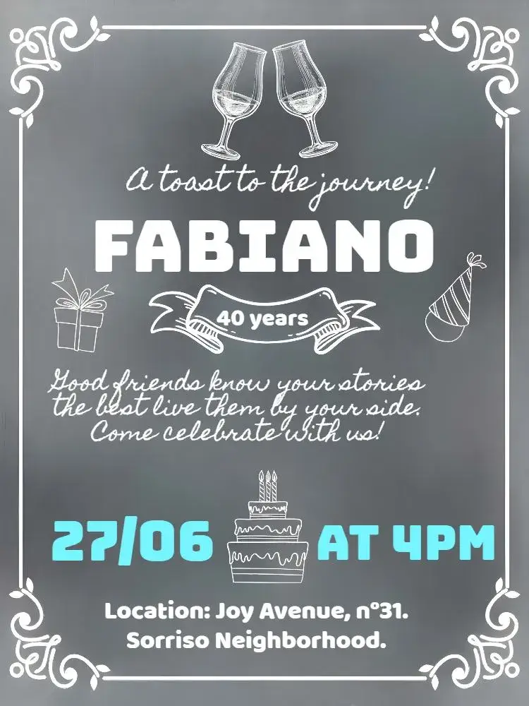 Invite Chalkboard Toast editable and customizable