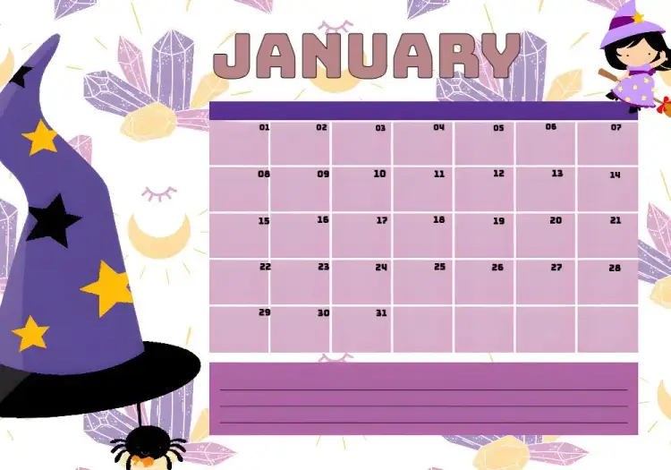 Invitation Planner 2024 - Witchy Witches – Commemorative Dates theme purple, black, magical, fun, themed, whimsical