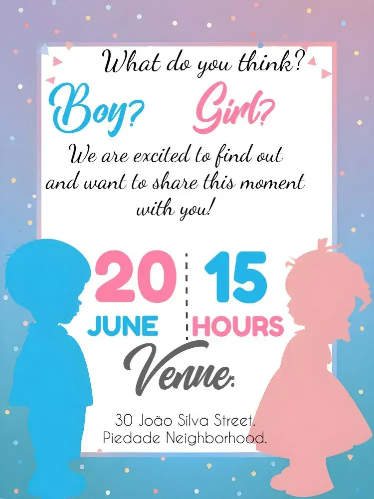 Girl And Boy Gender Reveal Tea invitation