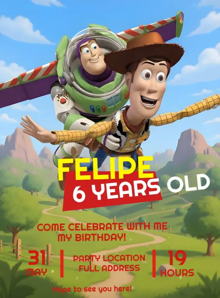 Toy Story Toys invitation