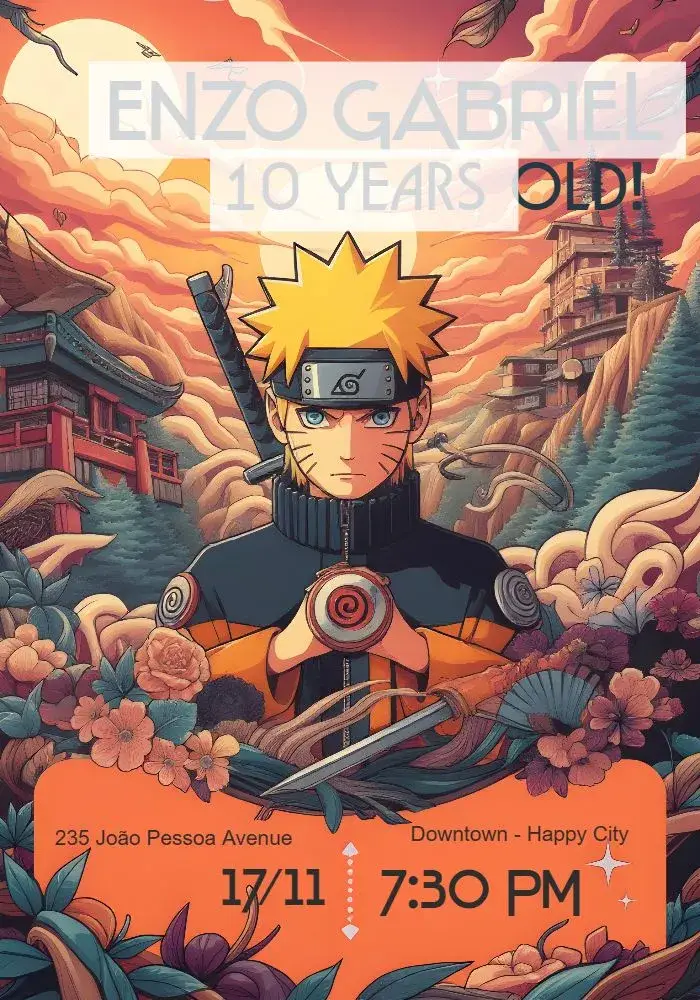 Naruto Party invitation
