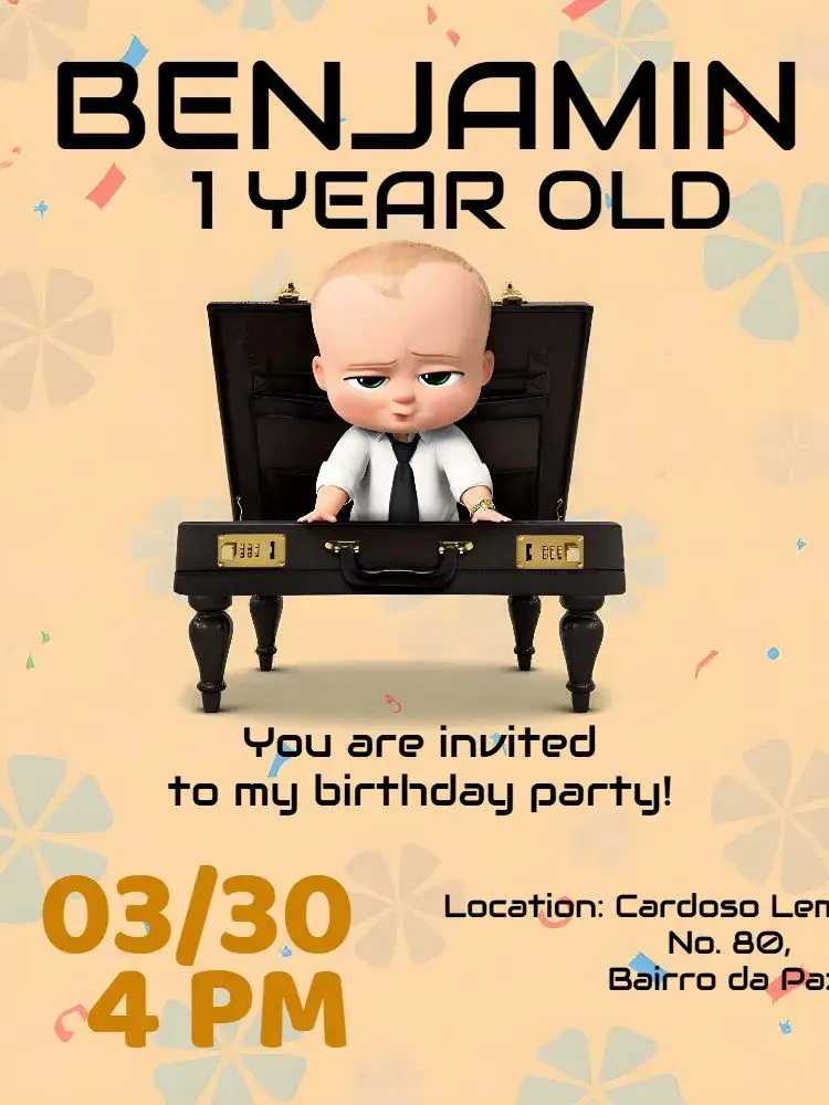 Powerful Boss Baby invitation