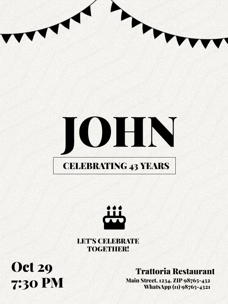 Male Adult Flag invitation
