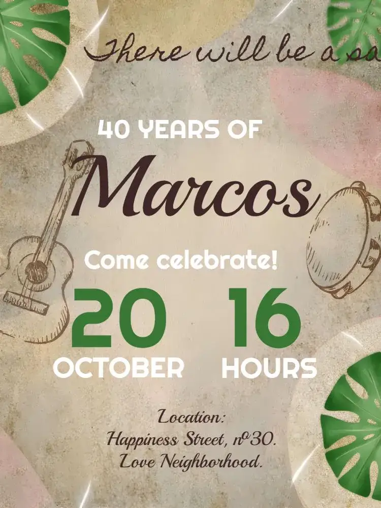 Invitation Pagode Pagodinho – Most searched for theme tropical, festive, colorful, modern, fun, cheerful