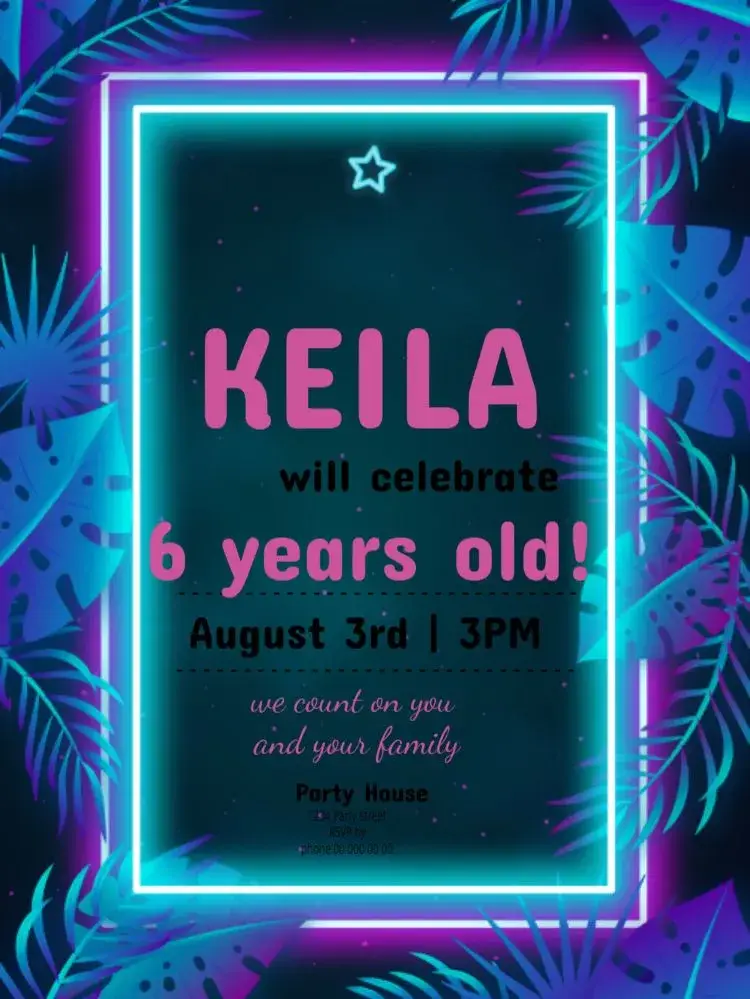 Neon Celebration invitation