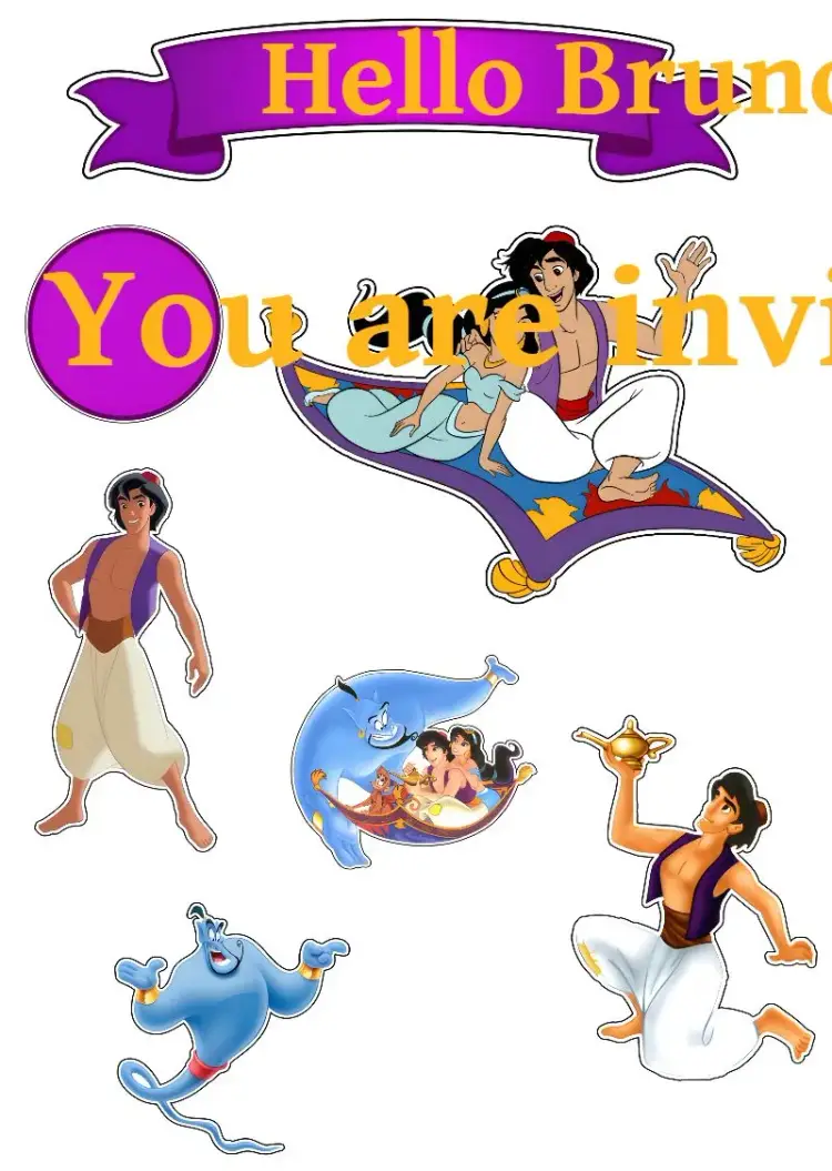 Aladdin Cake Topper Alladin invitation