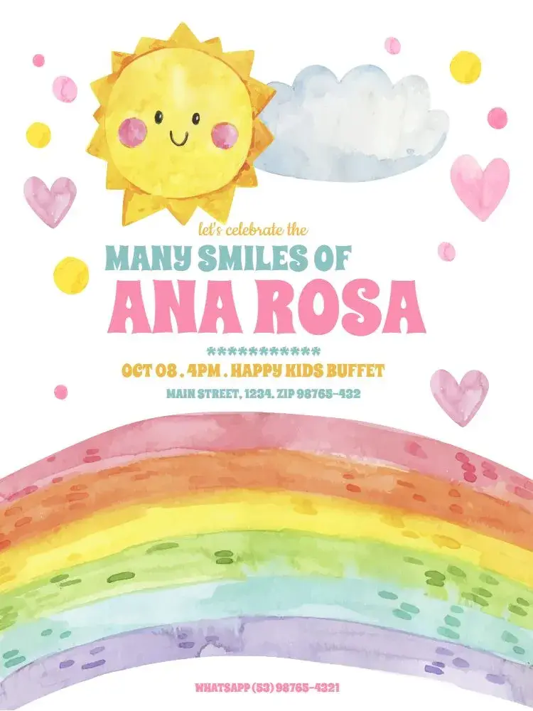 Baby Smiles Happy 1 Year invitation
