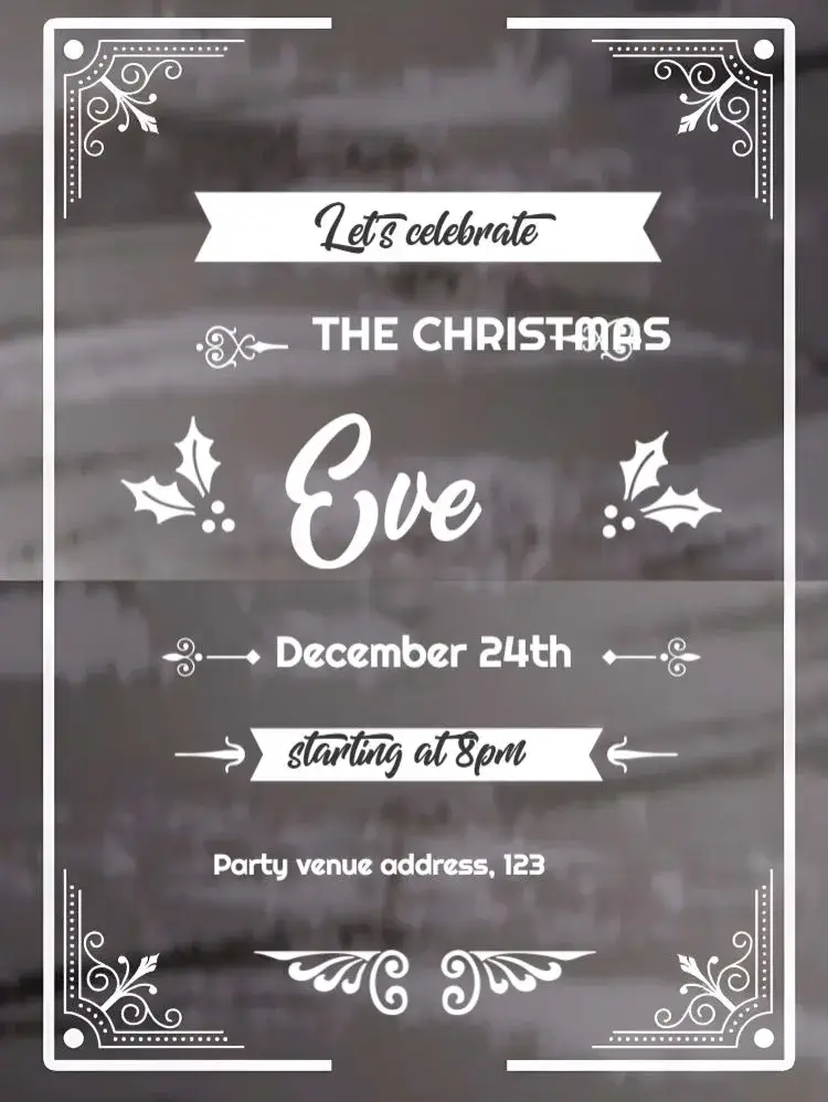 Black Christmas invitation