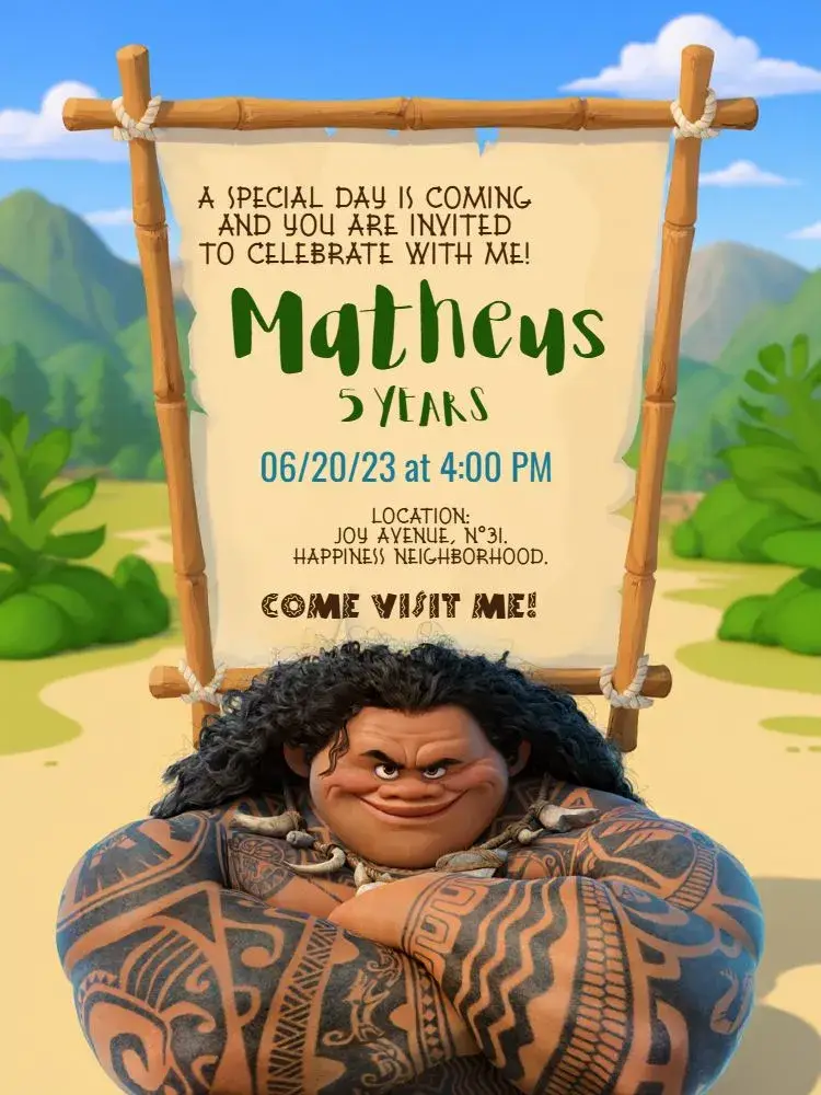 Maui Moana Shell invitation