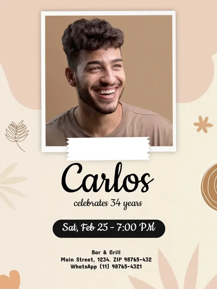 With Clear Adult Photo invitation