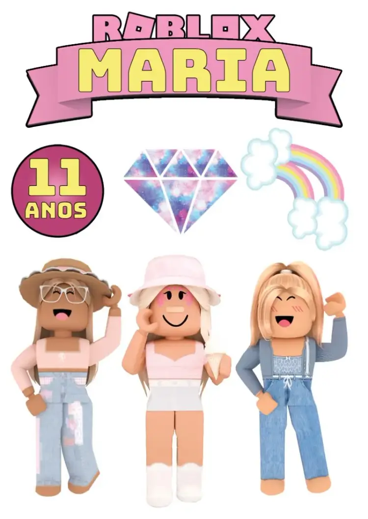 Roblox Cake Topper Print invitation