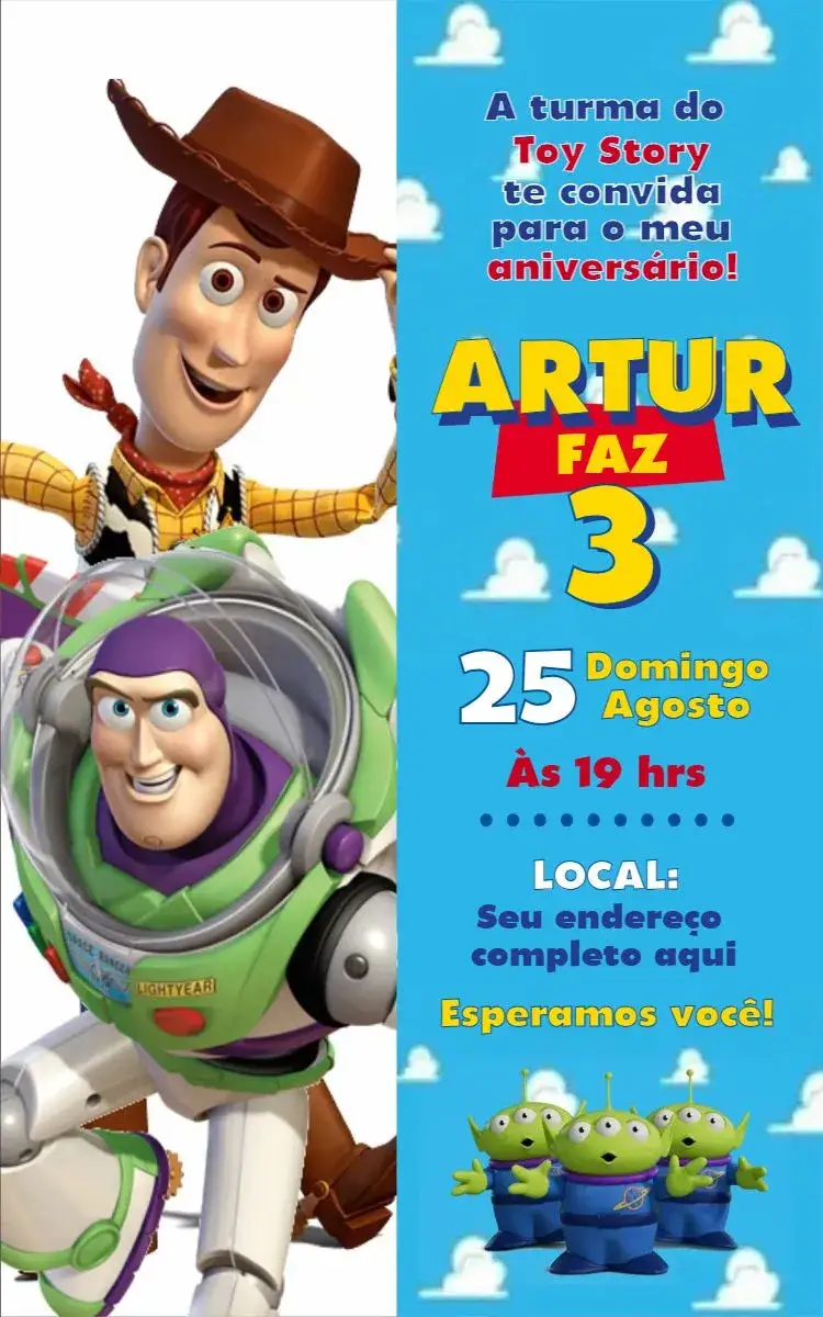 Invitation Toy Story 4 – Birthday theme colorful, fun, childish, themed, playful, adventurous