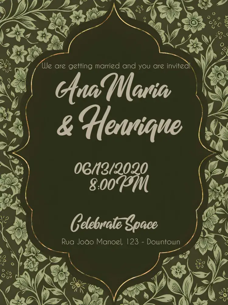 Elegant Provençal Arabesque Wedding invitation