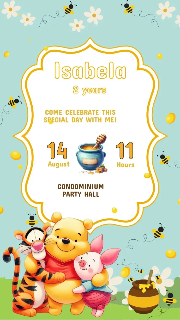 Winnie the Pooh Birthday Invitation
