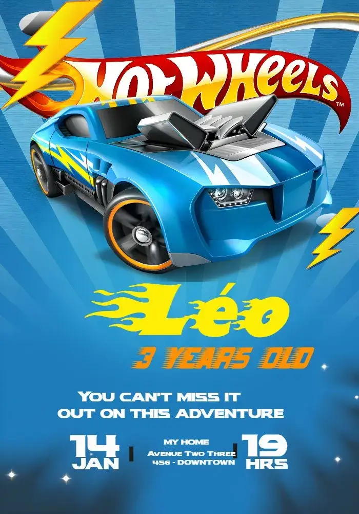 Hotwheels Kids invitation