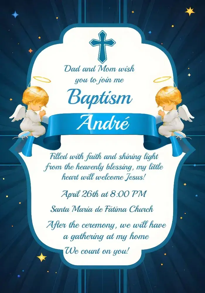 Boy Baptism Banner invitation