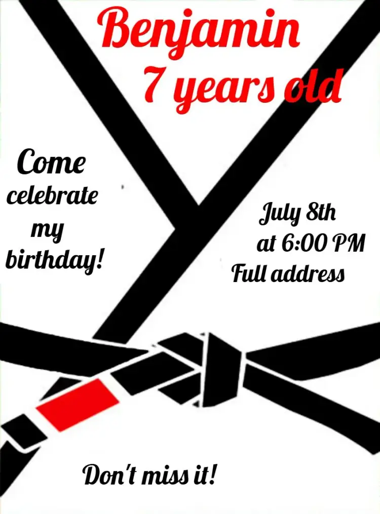 Red Jiu Jitsu invitation