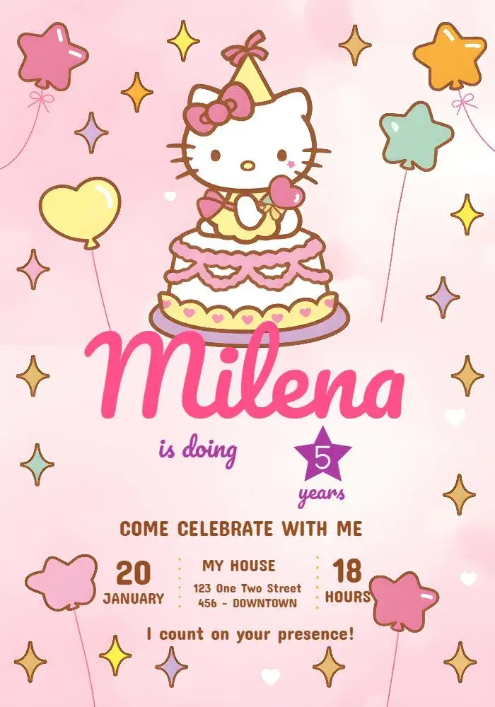 Hello Kitty invitation