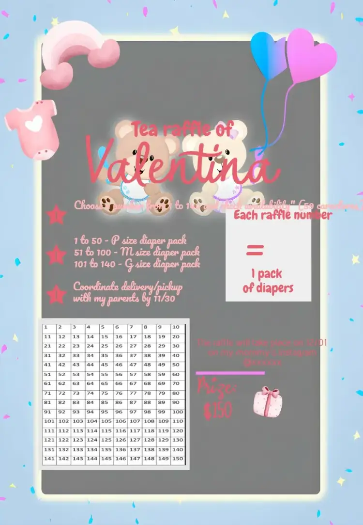 Invitation For Panda Ballerina Girl Raffle Tea – Raffle Tea theme pink, ballerina, panda, children's, playful, cheerful