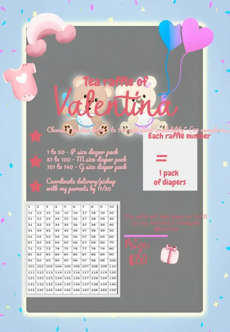 For Panda Ballerina Girl Raffle Tea invitation