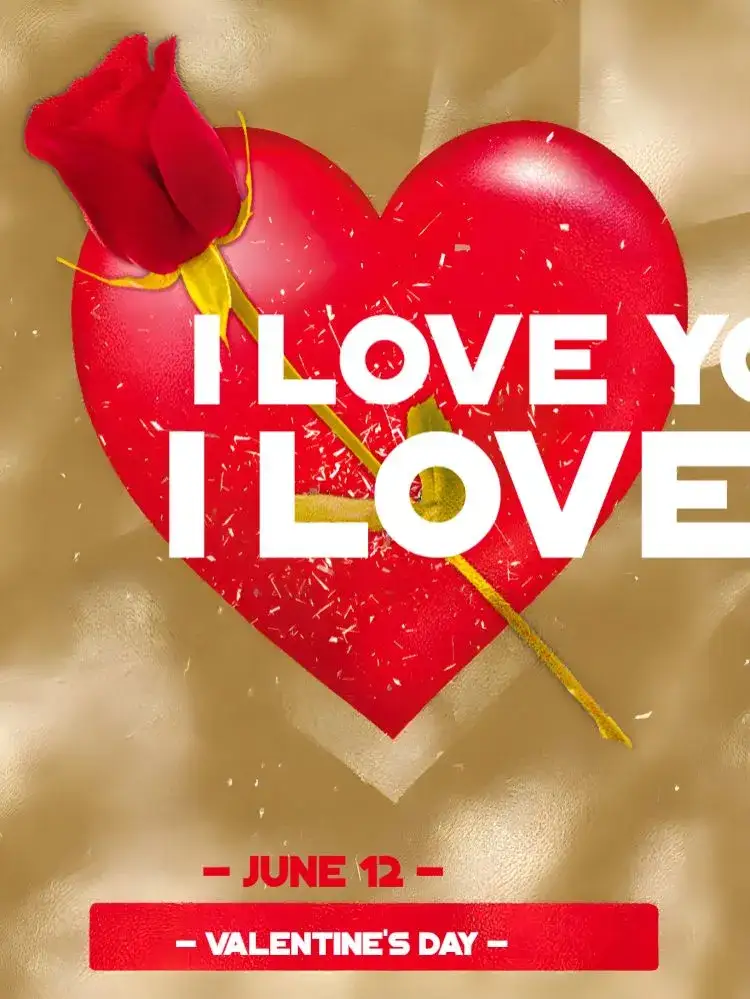 Invitation Valentine's Day Post 12 – Most searched for theme romantic, vibrant red, hearts, modern, cheerful, passionate