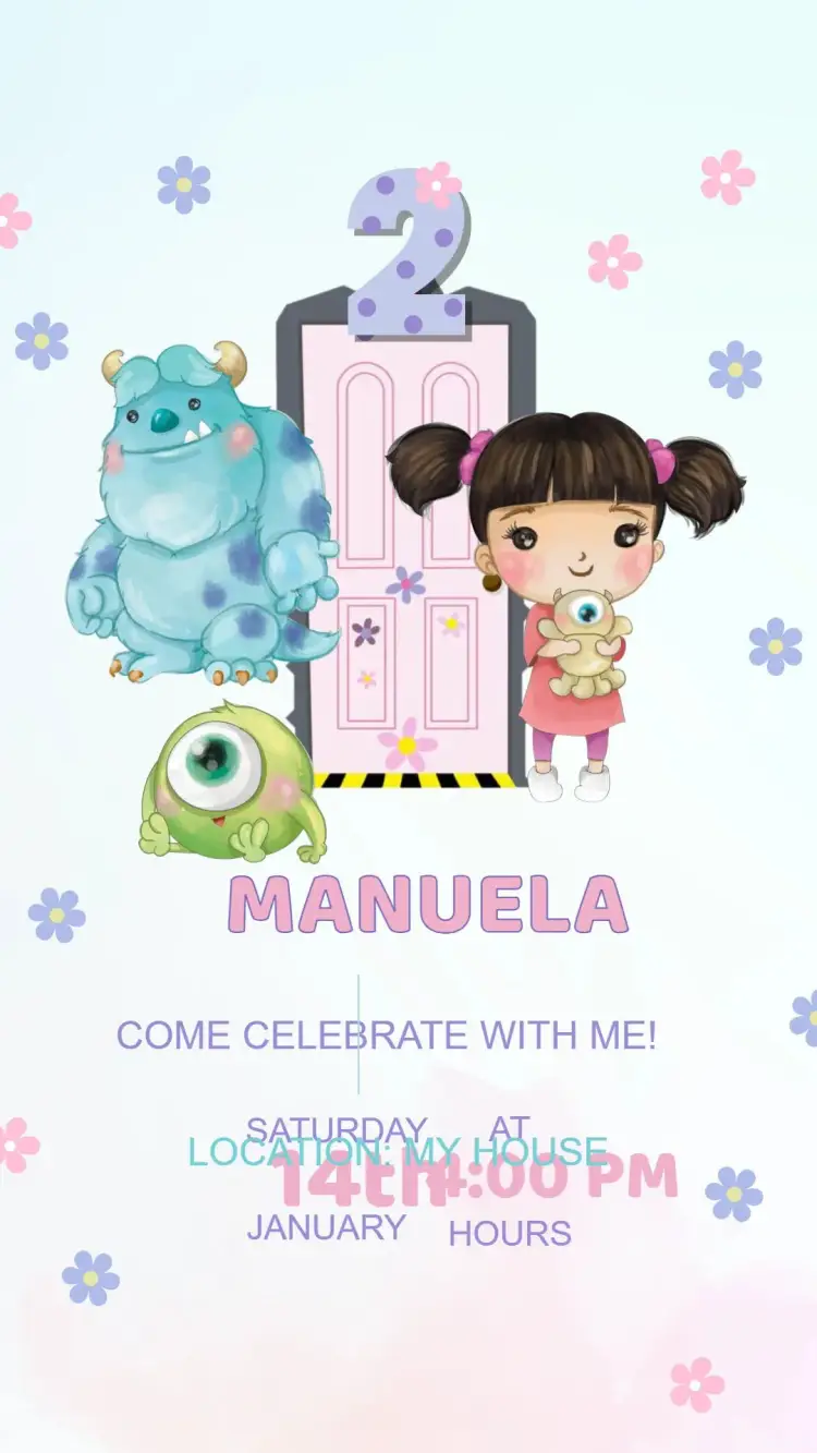 Monsters Inc. Birthday Invitation