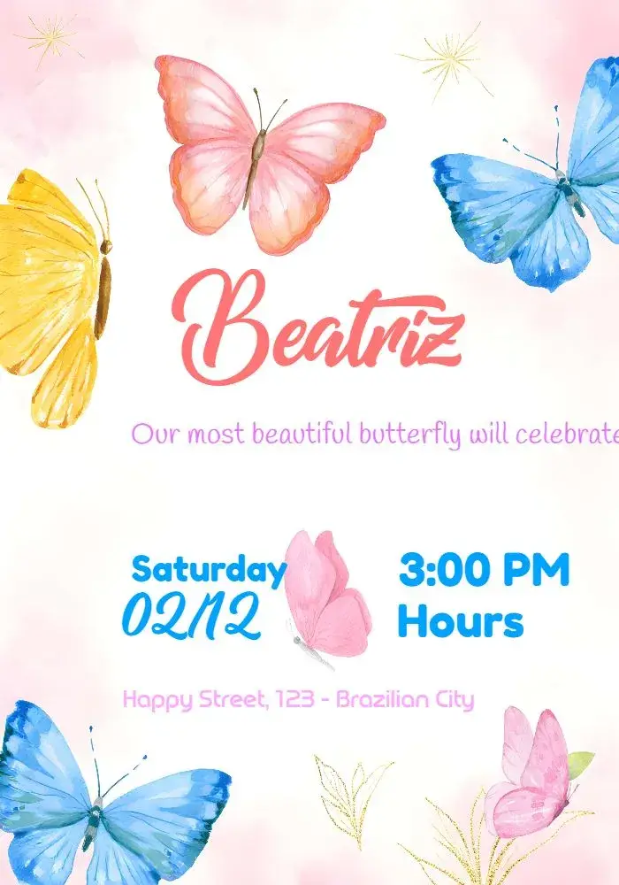 Enchanted Butterfly Garden invitation