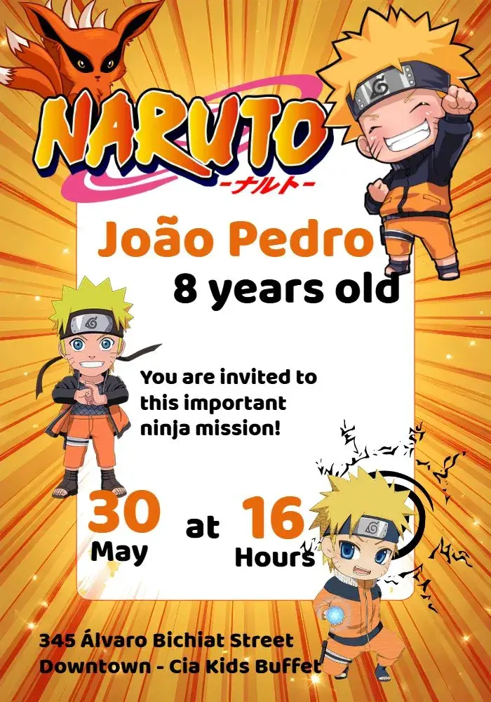 Naruto Chibi Akatsuki invitation