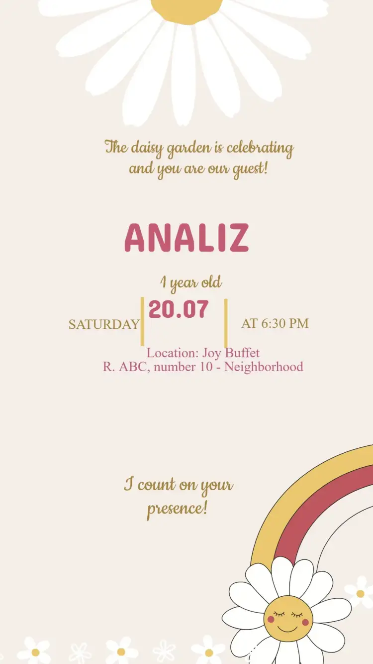 Daisies Birthday Invitation
