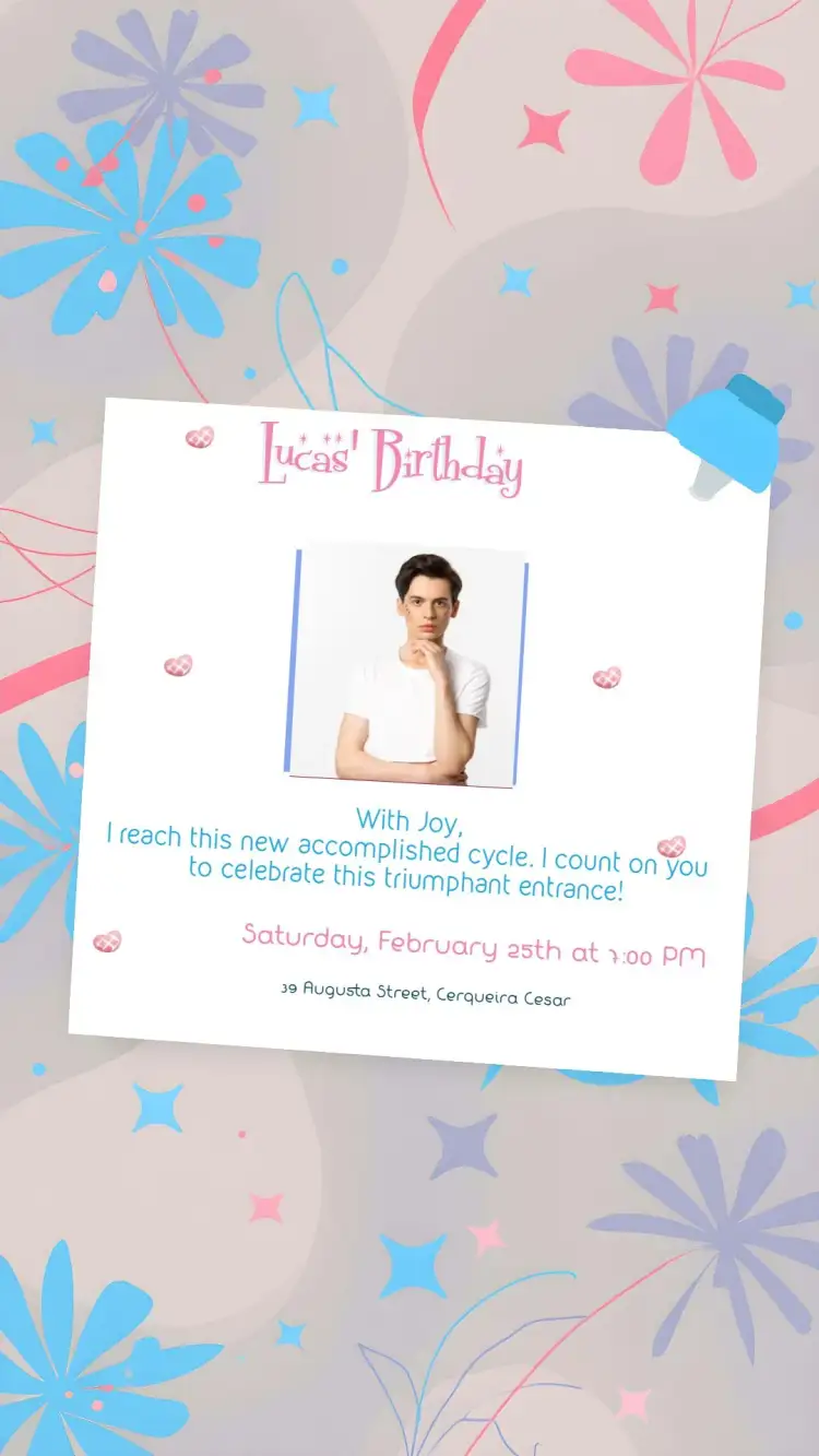 Invitation Trans Pride Invitation With Pink Photo – Commemorative Dates theme modern, colorful, diversity, minimalist, vibrant