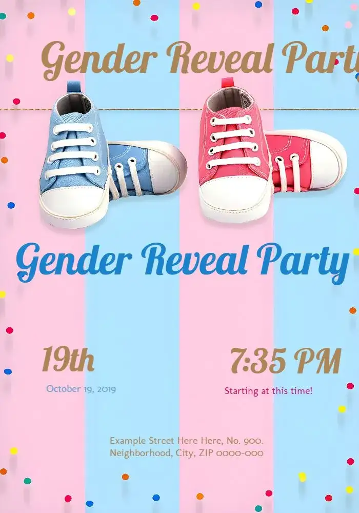 Invitation Boy Or Girl Gender Reveal Celebration – Gender Reveal theme blue and pink, modern design, cute elements, minimalist, baby theme, soft colors