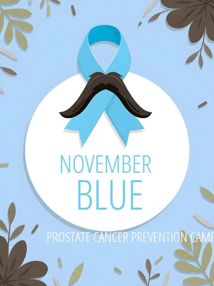 Invitation Post For Movember Blue Campaign – Most searched for theme blue, modern, minimalist, healthy, informative