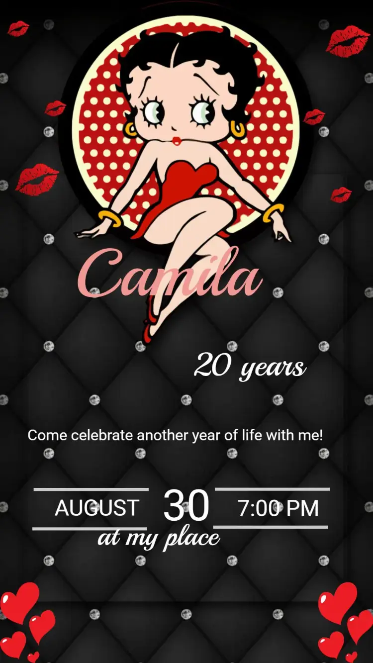 Invite Betty Boop Birthday Invitation editable and customizable