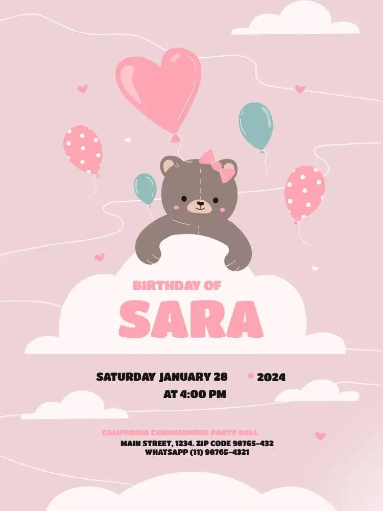 Girls' Teddy Bear Balloon Meeting