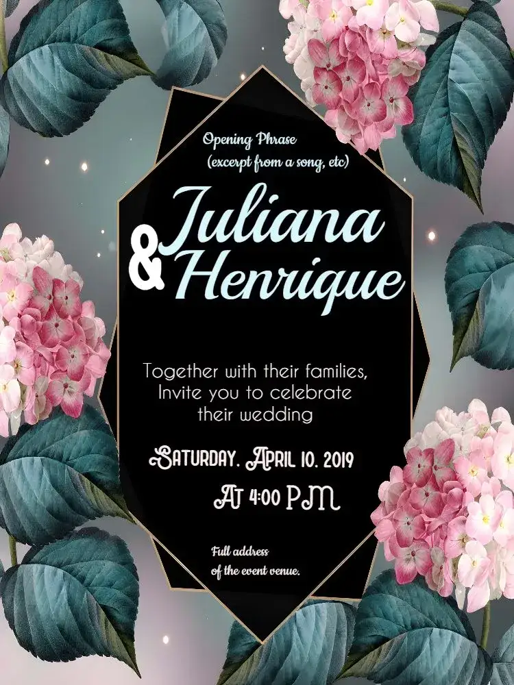 Invitation Blue Floral Wedding – Wedding theme floral, romantic, modern, blue, lilac, elegant