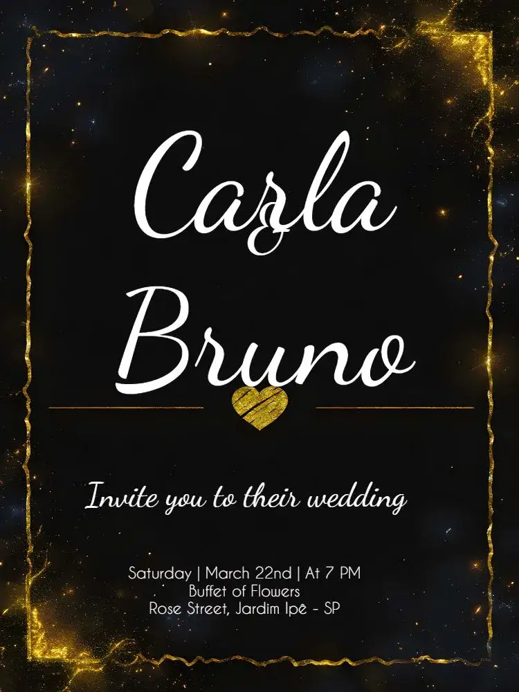 Invitation Minimalist Heart Wedding – Wedding theme minimalist, modern, elegant, heart, yellow and black, contemporary