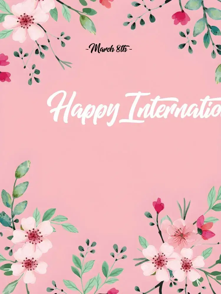 Invitation Happy International Women's Day Post – Most searched for theme floral, modern, pink, minimalist, colorful