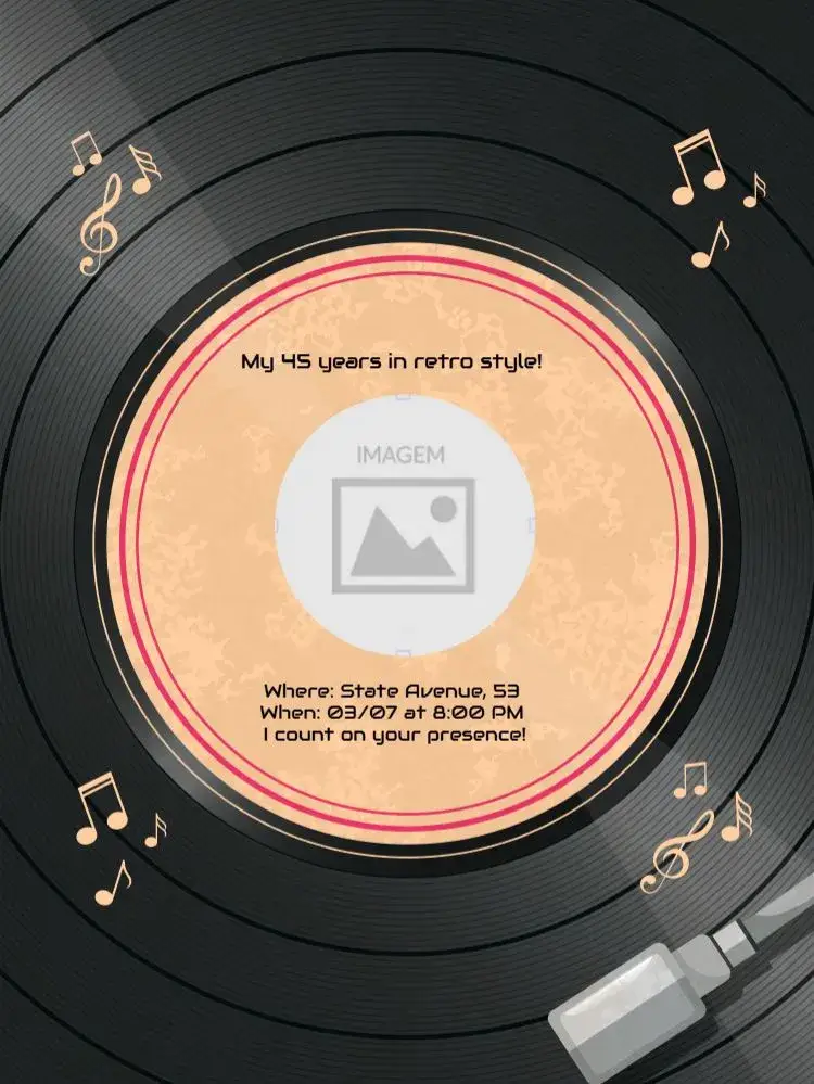 Invite Disco Notes editable and customizable