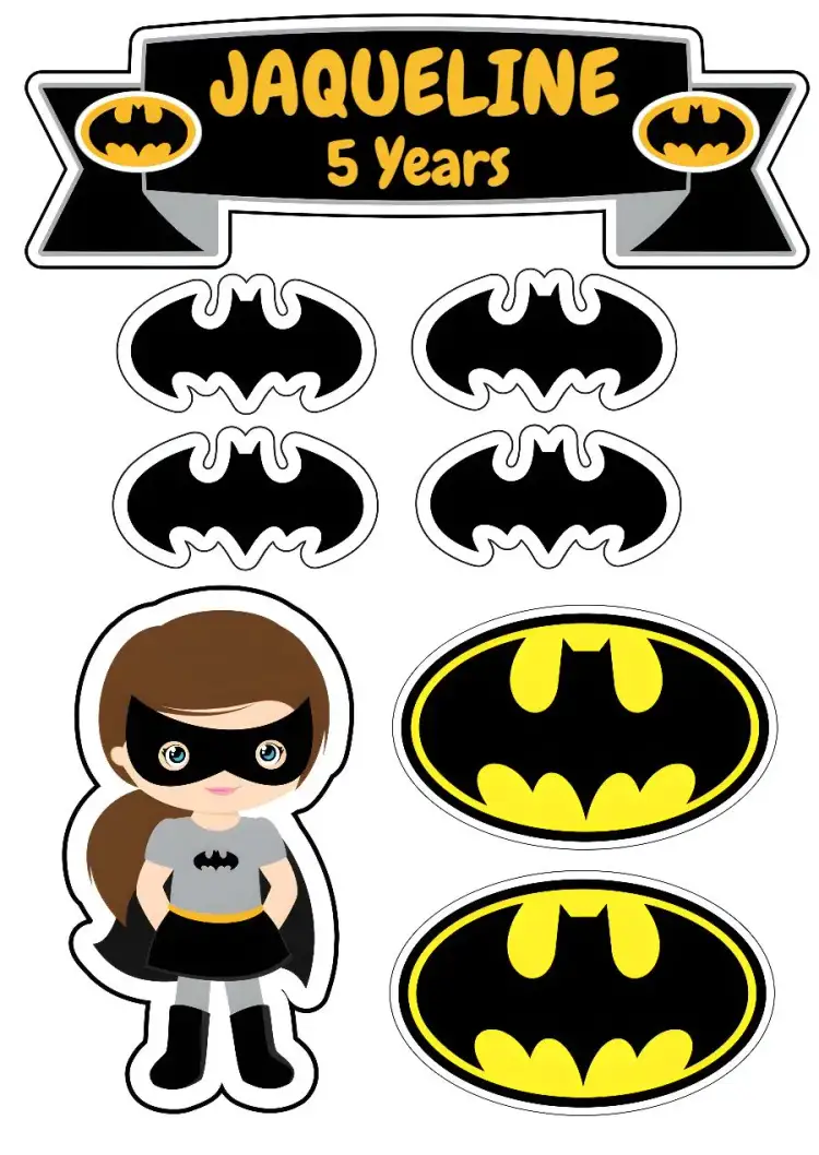Invitation Batman Comics Cake Topper – Cake topper theme superheroes, comics, modern, colorful, childish, adventure