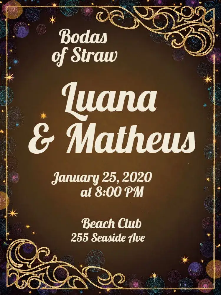 Invitation Straw Wedding Anniversary – Bridal Shower theme simple, elegant, rustic, natural, minimalist