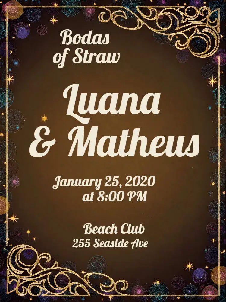 Straw Wedding Anniversary invitation