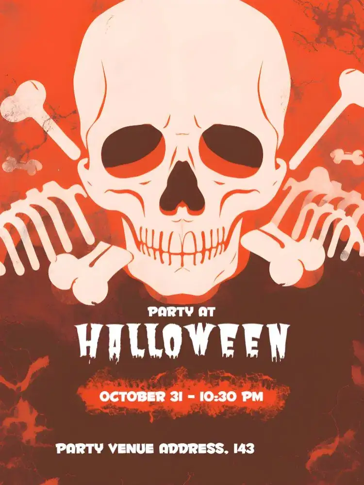 Invitation Halloween Das – Commemorative Dates theme dark colors, gothic elements, fun illustrations, dark style, fantasy
